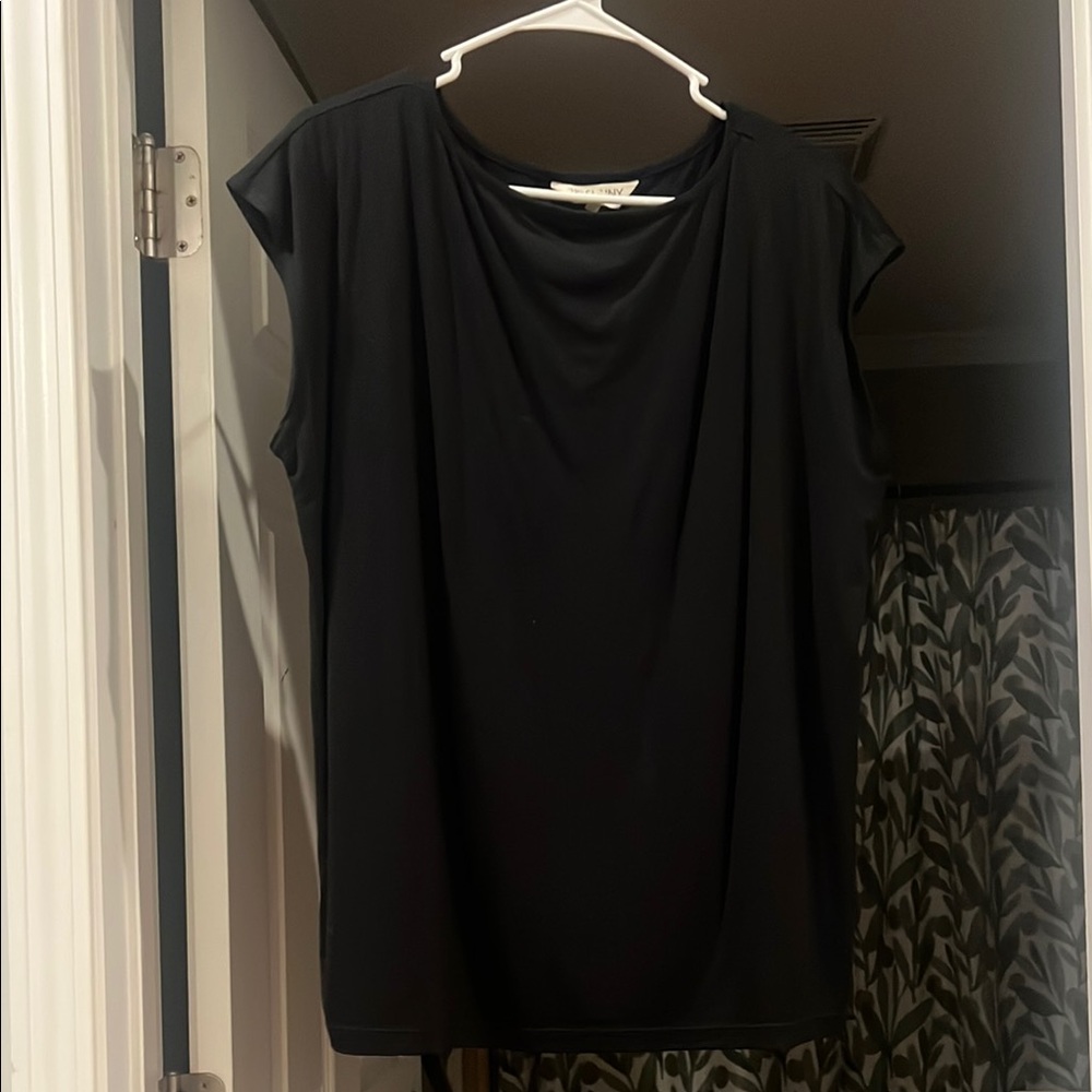 Chic Black Draped Top